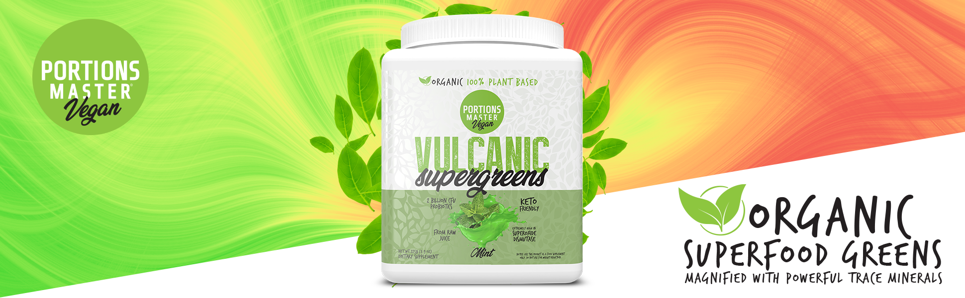 Mint Vulcanic Supergreens Top Banner